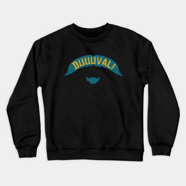 DUUUVAL Mustache - Black Crewneck Sweatshirt by KFig21
